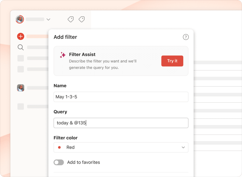 Custom 1-3-5 filter in Todoist