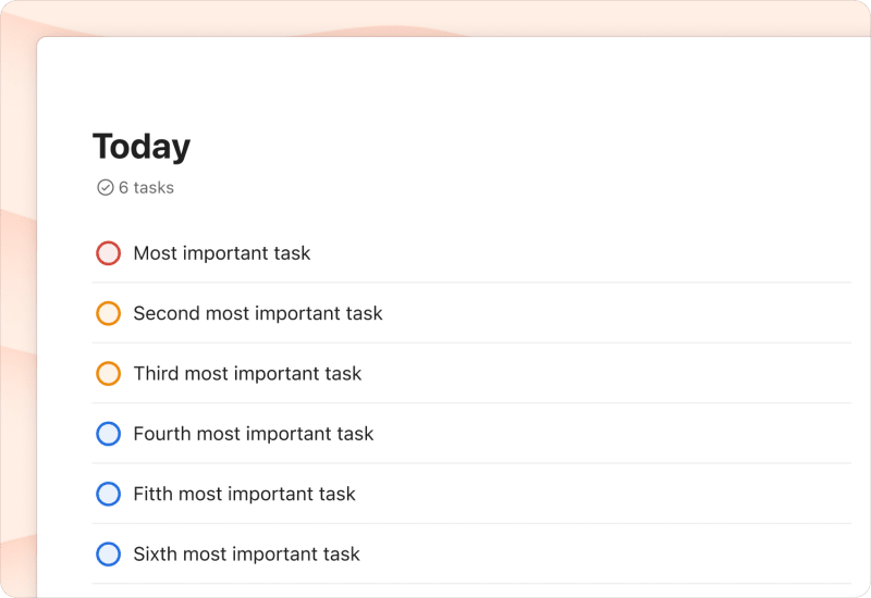 Todoist's Today view with prioritized tasks