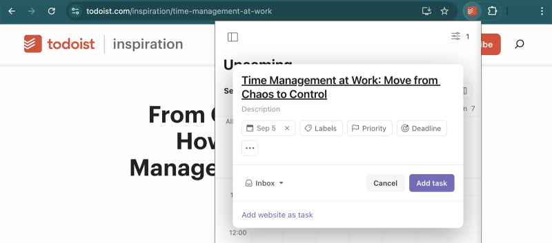 Todoist browser extension