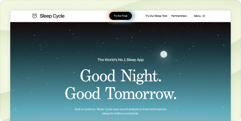 SleepCycle homepage
