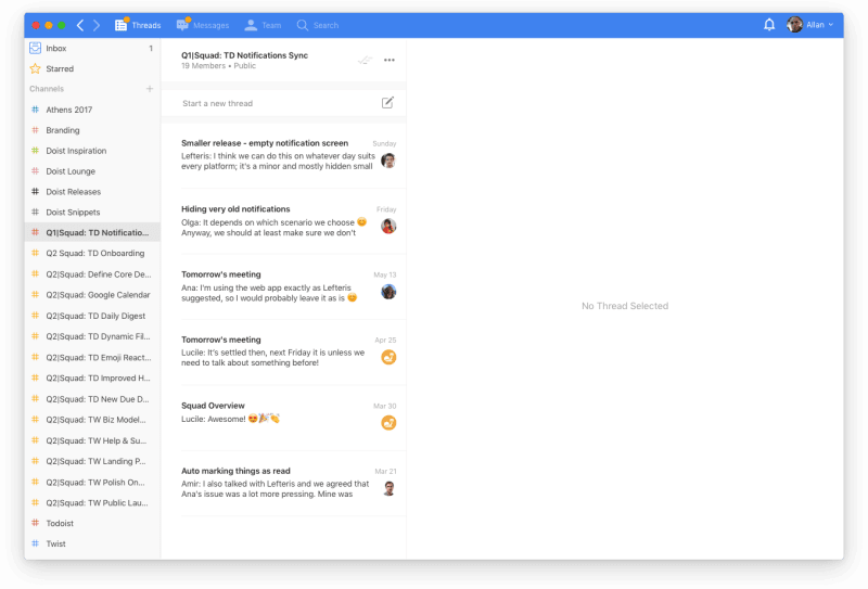 Twist interface-channels