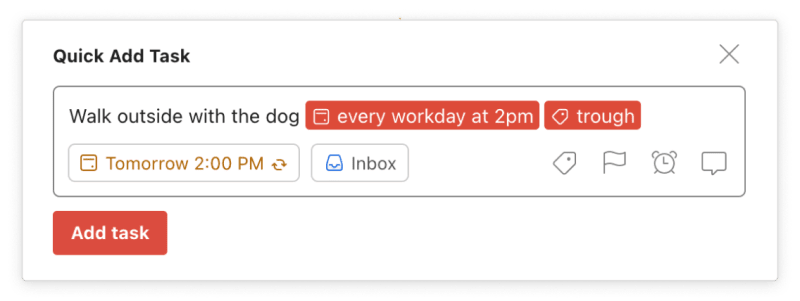 Schedule your breaks with a <a href="https://www.todoist.com/help/articles/introduction-to-recurring-dates-YUYVJJAV">recurring task</a>.