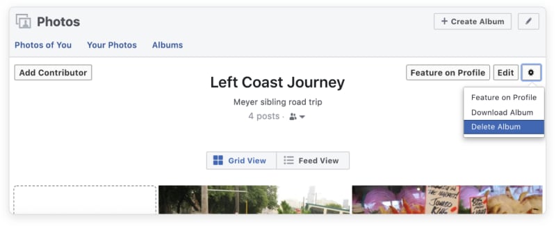 You can download or delete Facebook albums.