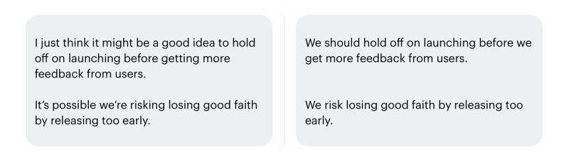 Cut out qualifiers when you're making a strong point