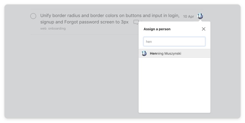 Assigning a task to a developer