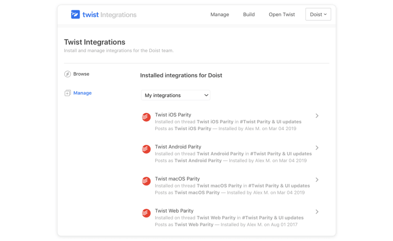 Install Twist integrations