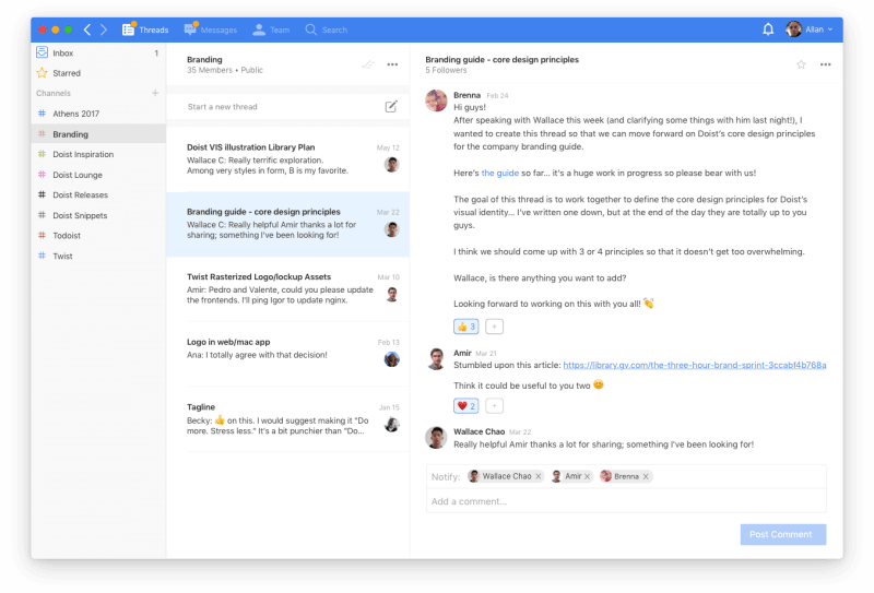 Twist interface-thread