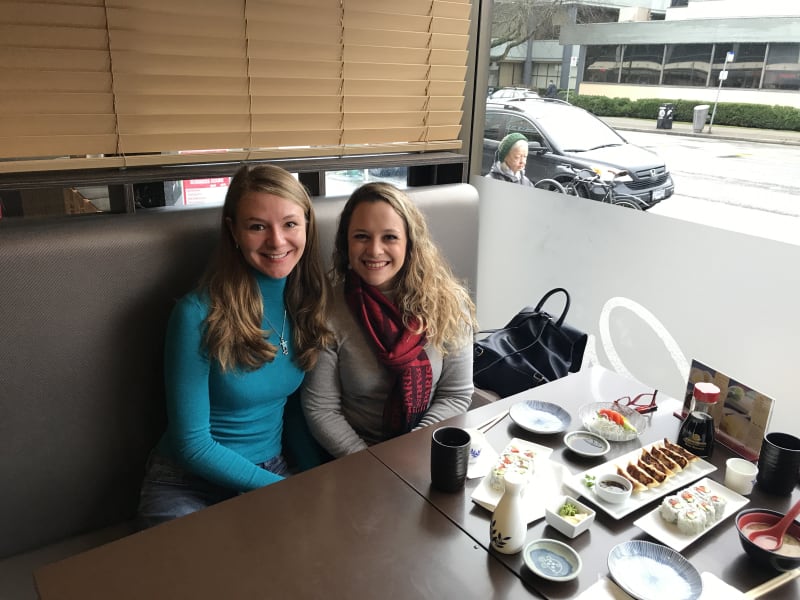 Galina (left) and Carol (right) during Carol's mentor trip to Vancouver shortly after joining Doist.