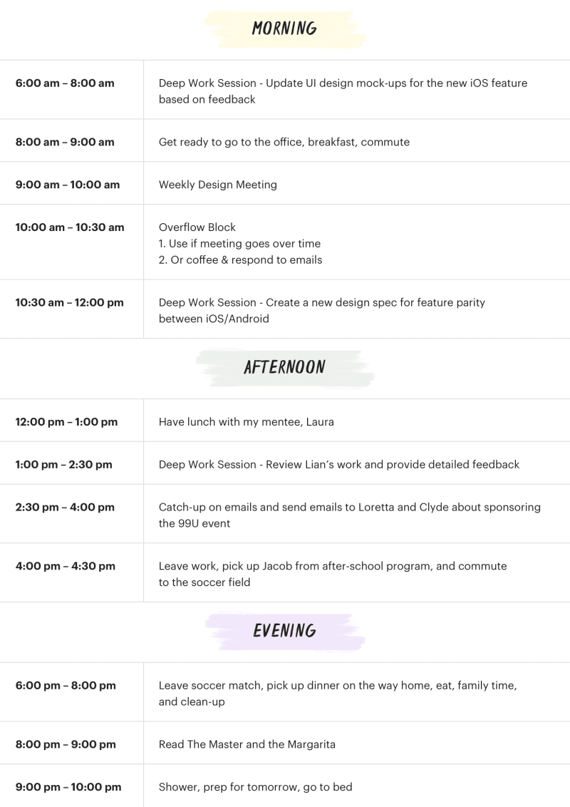 Schedule every hour of your day with intention