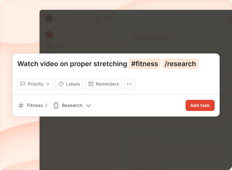 Organizing tasks into sections 