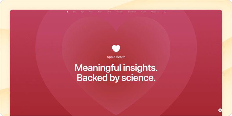 Apple Health homepage