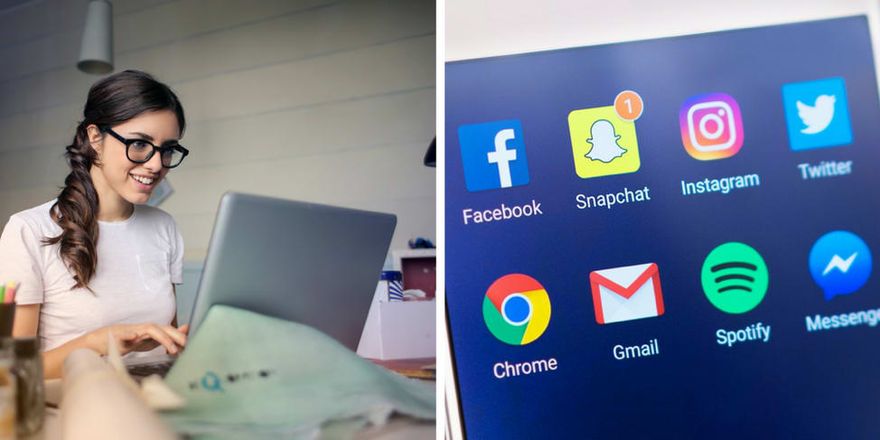 Image credit left: <a href="https://lovefreund.de/kostenlose-bilder-copyright-freie/">Lovefreund</a>, Image credit right: <a href="https://pixabay.com/photos/snapchat-social-media-smartphone-2480959/">Tero Vesalainen</a>