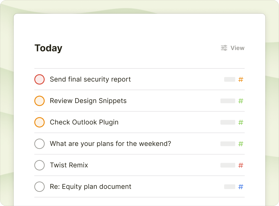 Todoist Today view