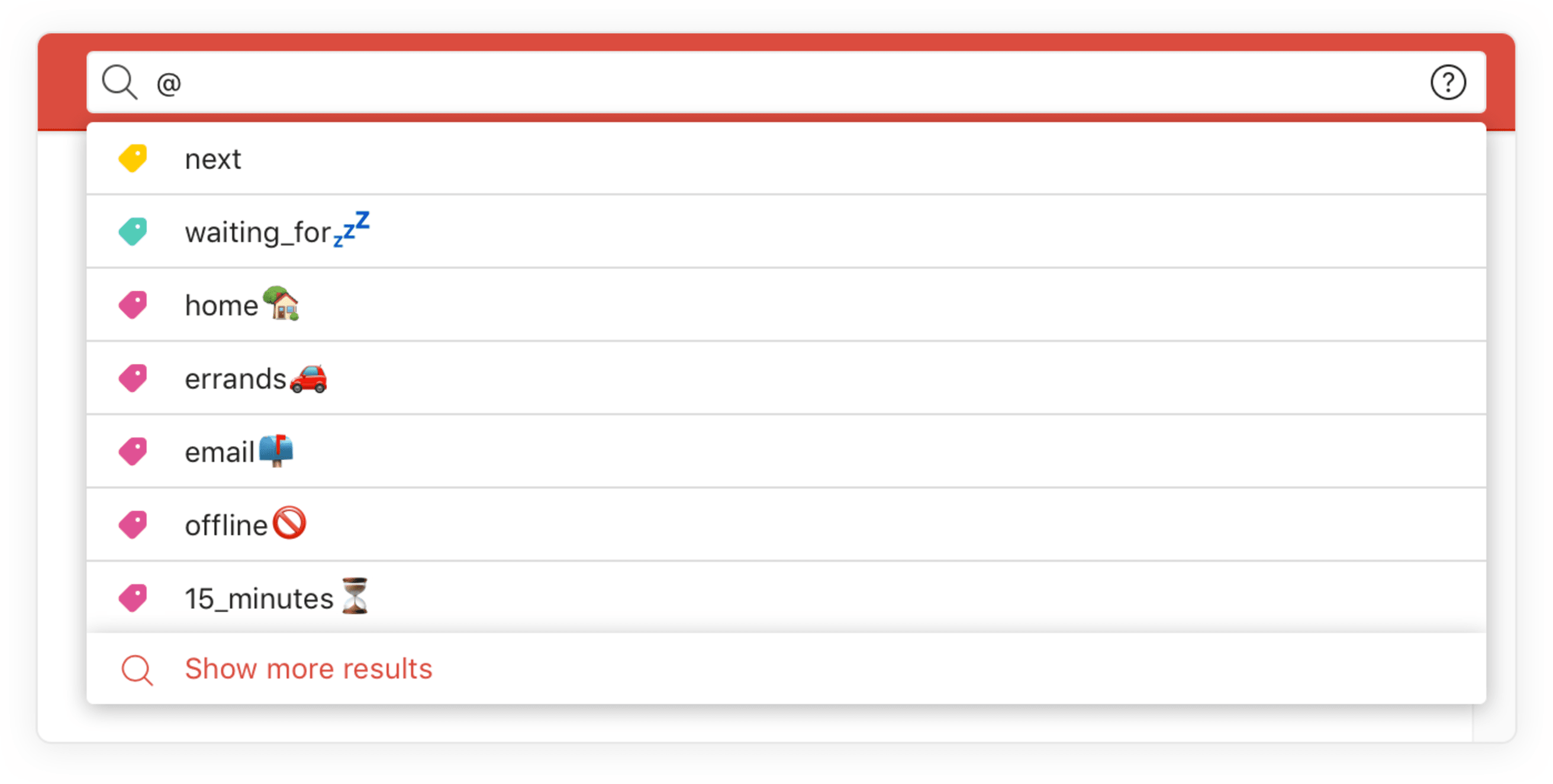 GTD Nächste Schritte und Kontext-Etiketten