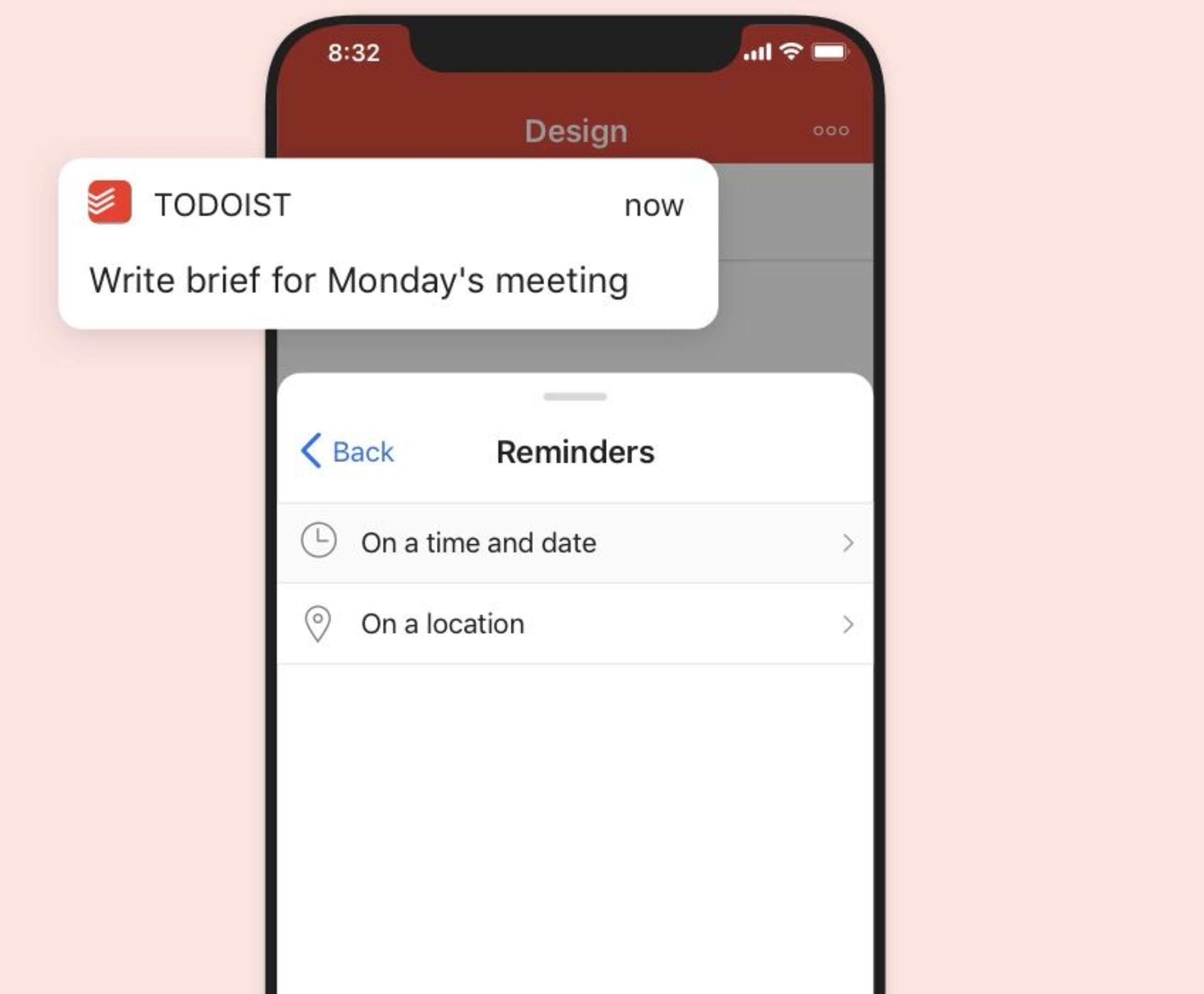 todoist pro feature reminders mobile user interface