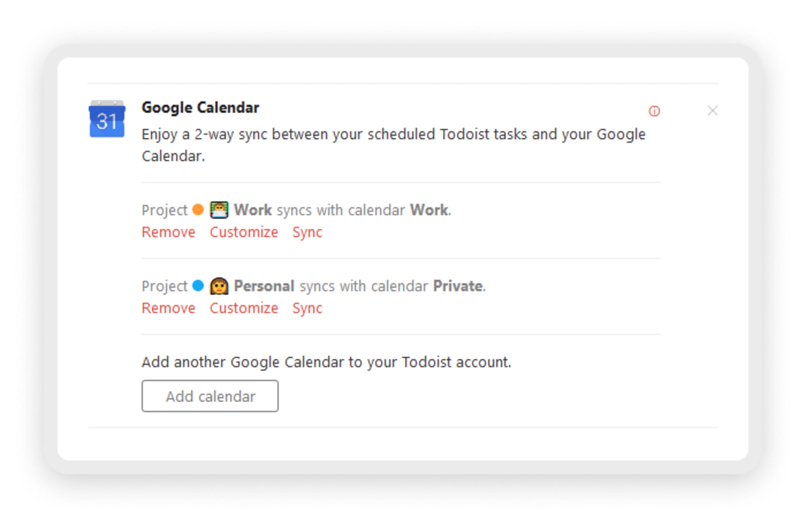 Use Google Calendar with Todoist