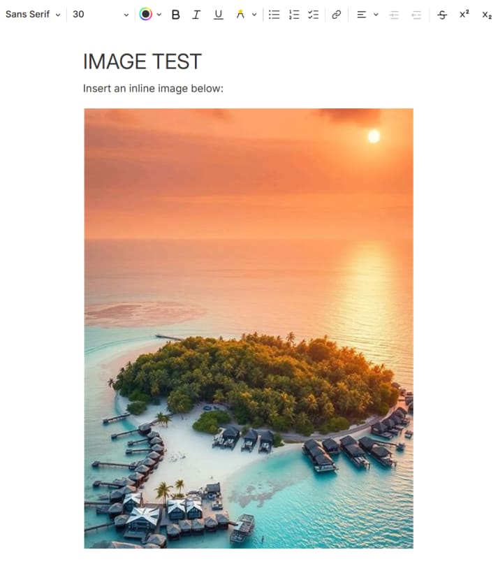 Evernote note with an embedded image and file attachments