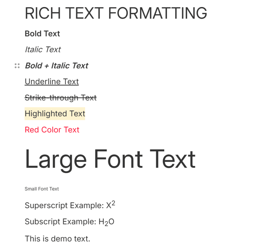 Evernote note with headings, lists, a quote and a table