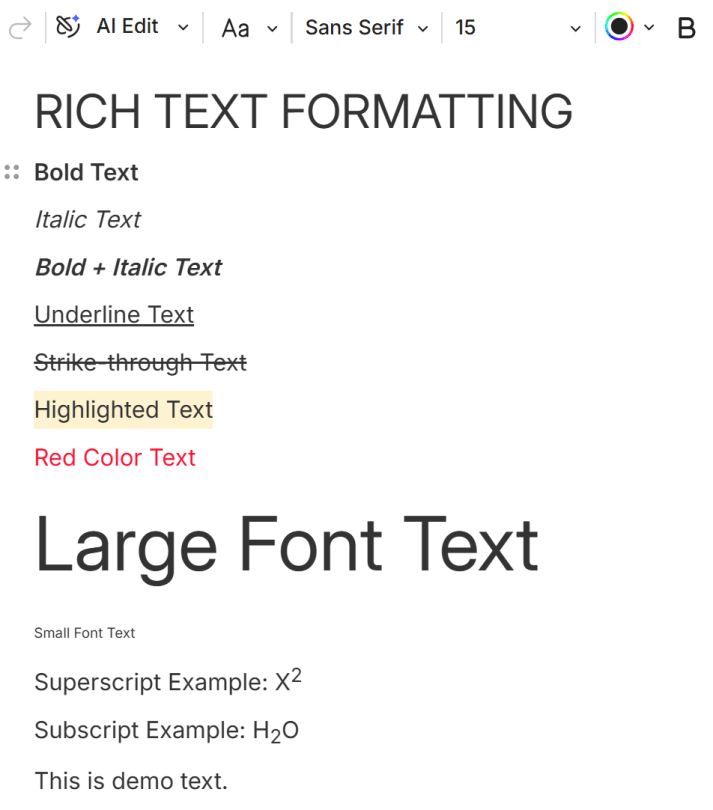 Evernote note with headings, lists, a quote and a table