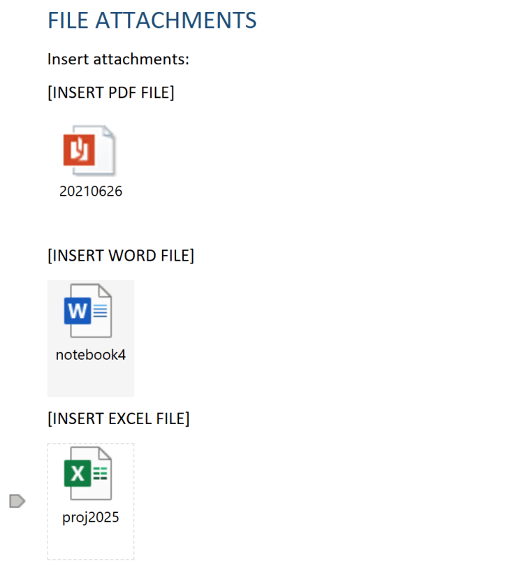 The same note as a OneNote page with attachments after migration