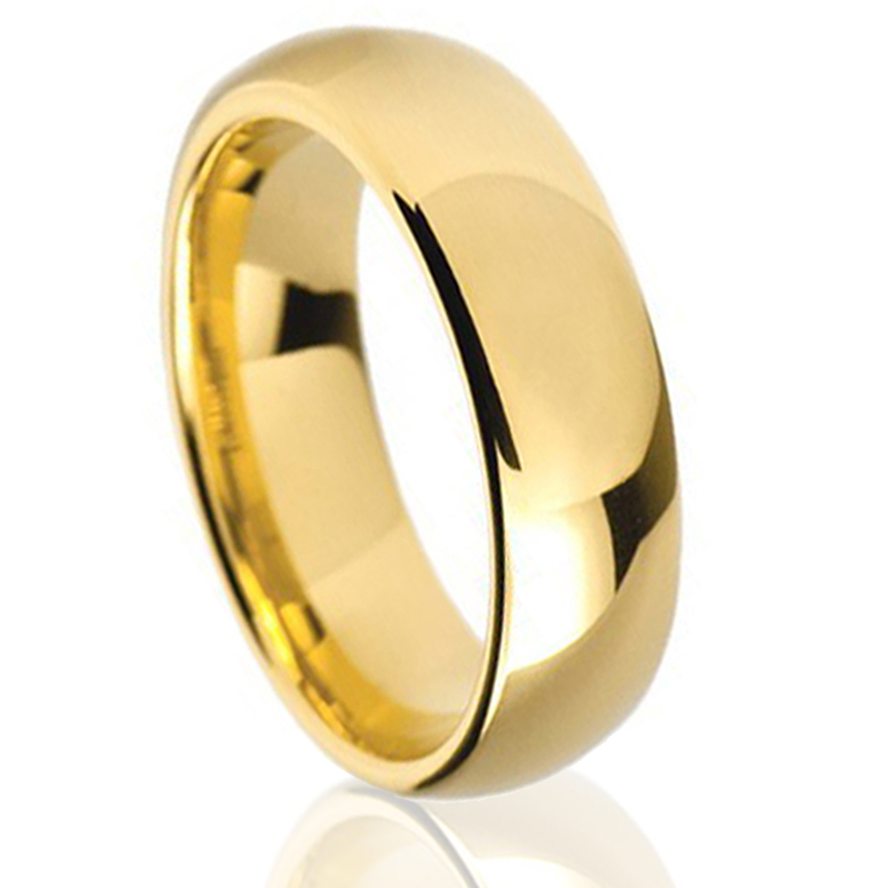 thumbnail image 2 of Meravi 8mm Tungsten Men's Wedding Band – Two-Tone Silver & 18K Gold IP, Comfort Fit 2 of 4