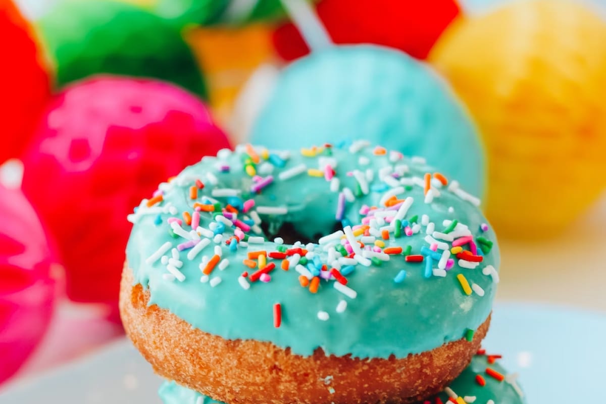 Donut with icing and sprinkles