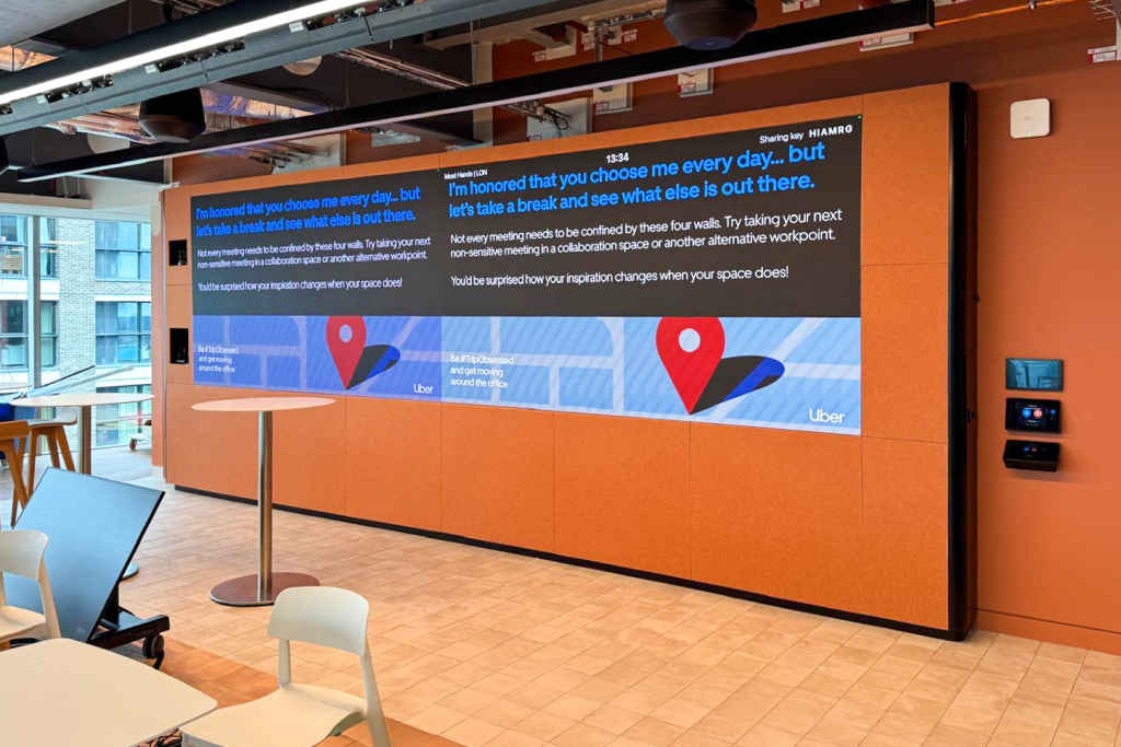 Urben media walls upgrade Uber London office