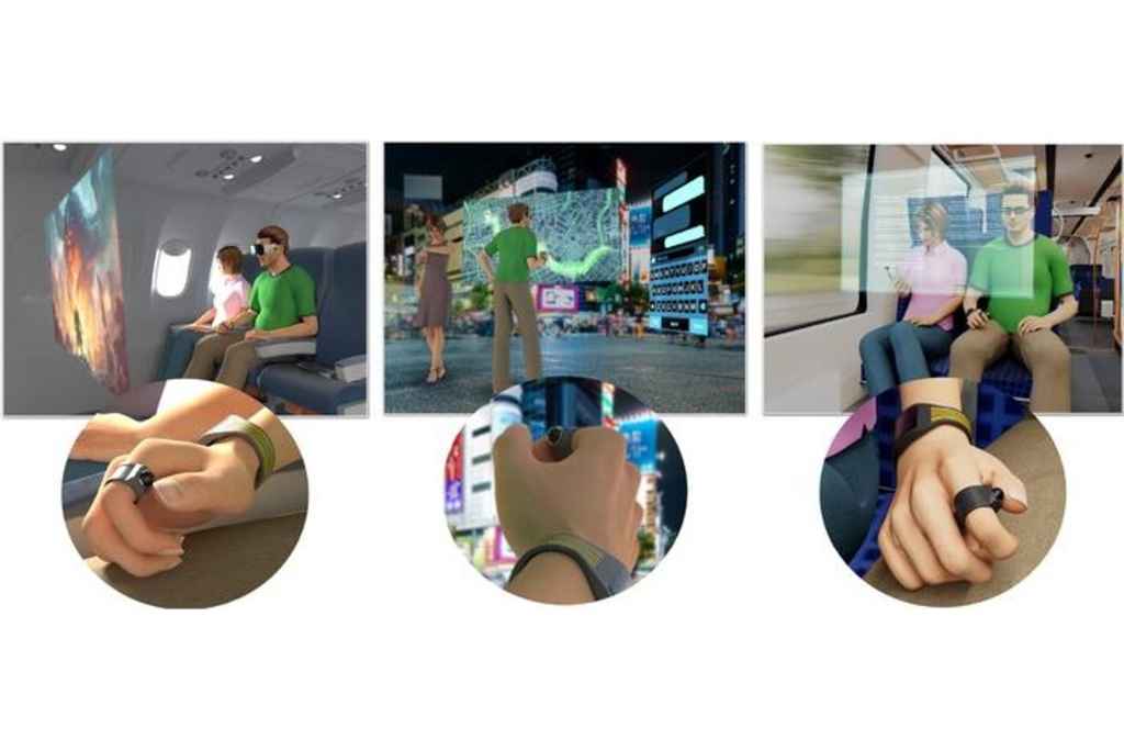 Ultra-low-power ring works as a wireless mouse to control content for AR glasses
