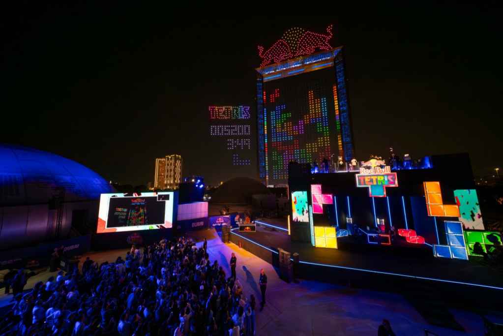 Red Bull Tetris World Final played inside Dubai Frame