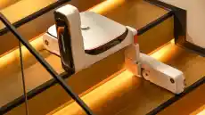 Robo-vacuum climbs stairs to clean floors