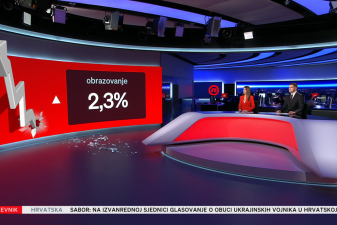 Curved LED walls from Leyard Europe set the scene for Nova TV news studio