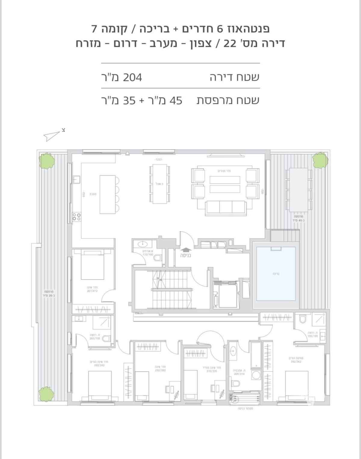 Penthouse de 6 pièces à vendre sur la rue David Yellin, Tel Aviv-Yafo