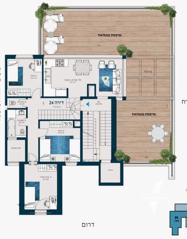 À vendre : Penthouse de 4 pièces dans le projet Tama 38