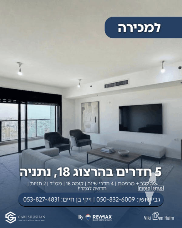 5-Room Apartment For Sale On HaRav Herzog Street, Netanya