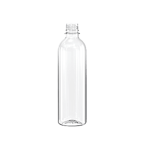 The image shows a clear, cylindrical PET bottle with a capacity of 33.8 oz. The bottle has a smooth surface with no labels or markings, featuring a standard screw-top neck. The bottle has a slightly rounded shoulder that transitions smoothly into the neck. This is the Resilux 33.8oz PET Bottle.