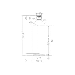 The image shows a clear, cylindrical plastic bottle with a slight taper towards the top. The bottle has a smooth surface and features a standard screw cap neck. This is the Resilux 33.8oz PET Bottle. The bottle is empty and there are no labels or markings on it.