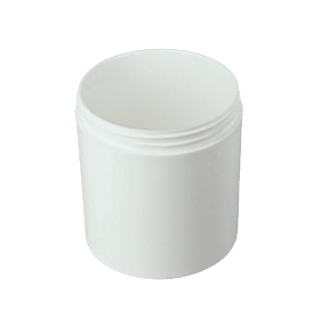 The image shows the Mold-Rite Plastics 16.0oz PP Jar. The jar is cylindrical in shape with a wide mouth and a screw-on lid. It is made of clear plastic, allowing the contents inside to be visible. The jar has smooth sides and a flat base, making it stable when placed on a surface. Its simple design is functional and versatile, suitable for a variety of storage needs. The lid appears to be well-fitted, ensuring a secure closure.