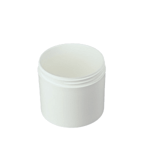 The image shows a Mold-Rite Plastics 12.0oz PP Jar. The jar is cylindrical with a smooth, white surface and a wide mouth opening. The lid is not shown in the image. The overall design is sleek and functional, suitable for storing various types of products.