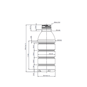 The image shows the Resilux 16.9oz PET Bottle. It is a clear, cylindrical plastic bottle with a sleek, smooth surface. The bottle has a standard screw-top neck designed to accommodate a cap. The overall design is simple and functional, typical of bottles used for beverages like water or soft drinks.