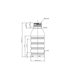 The image shows the Resilux 12.0oz PET Bottle. It is a clear plastic bottle with a cylindrical shape and a narrow neck. The bottle has a smooth surface and a screw-top opening. There are no labels or markings visible on the bottle. The bottle is empty and displayed against a plain white background.
