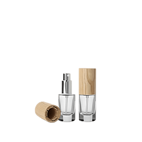 0.5oz /15ml 18-415 Glass Skin-Up Pump Bottle with Woodacity® Cap