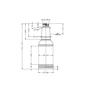 12.7oz /376ml 28-400 PET Bevel Bottle