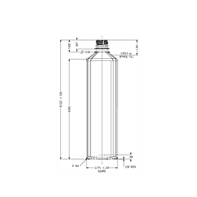 33.8oz /1000ml 28-PCO PET Square Bottle
