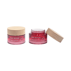 1oz /30ml Glass Straight Sided Jar with Flush Straight Sided Bamboo Closure