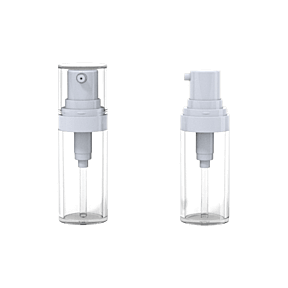 0.5oz /15ml SAN Cylinder Bottle with Pump and Transparent Overcap
