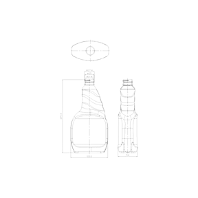 16.9oz /500ml 28-410 PET Bottle with Grooved Angled Neck