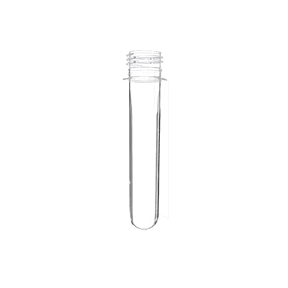 The image shows the Resilux 20.5oz PET Jar A205E0N. It is a clear, cylindrical plastic jar with a wide mouth opening. The jar is transparent, allowing the contents to be easily visible. The surface is smooth, and it has a simple, clean design with no additional markings or labels.