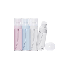 3.4oz/100ml 22-410 PET Cylinder Bottle with Fine Mist Sprayer & Clear Flush Overcap for Face Mists & Setting Spray