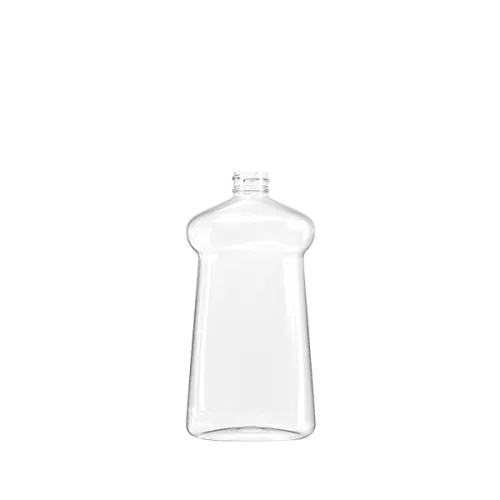 The image displays the Resilux 16.0oz PET Bottle A160E4Y. The bottle is clear and cylindrical with a smooth surface. It has a narrow neck and a screw-top opening. The design is simple and functional, suitable for various liquid products. The bottle is shown with no cap attached. 