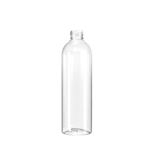 The image shows a Resilux 30.0oz PET Bottle (A300E1K). The bottle is clear and cylindrical with smooth surfaces. It has a narrow neck that widens slightly as it transitions to the main body. The bottle is capped with a standard screw-on cap. The overall design is simple and functional, suitable for holding various liquids.
